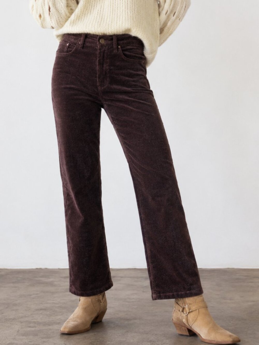 ANTHROPOLOGIE Pilcro Yaya Stretch Corduroy Crop Pants Brown 24 NWT